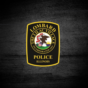 black background with lombard police logo