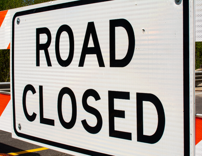 Road Closed sign