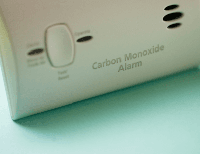 Carbon Monoxide Alarm with teal background