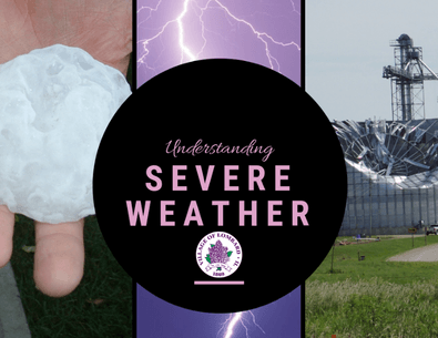 photo collage of severe weather like hail and lightning with text 
