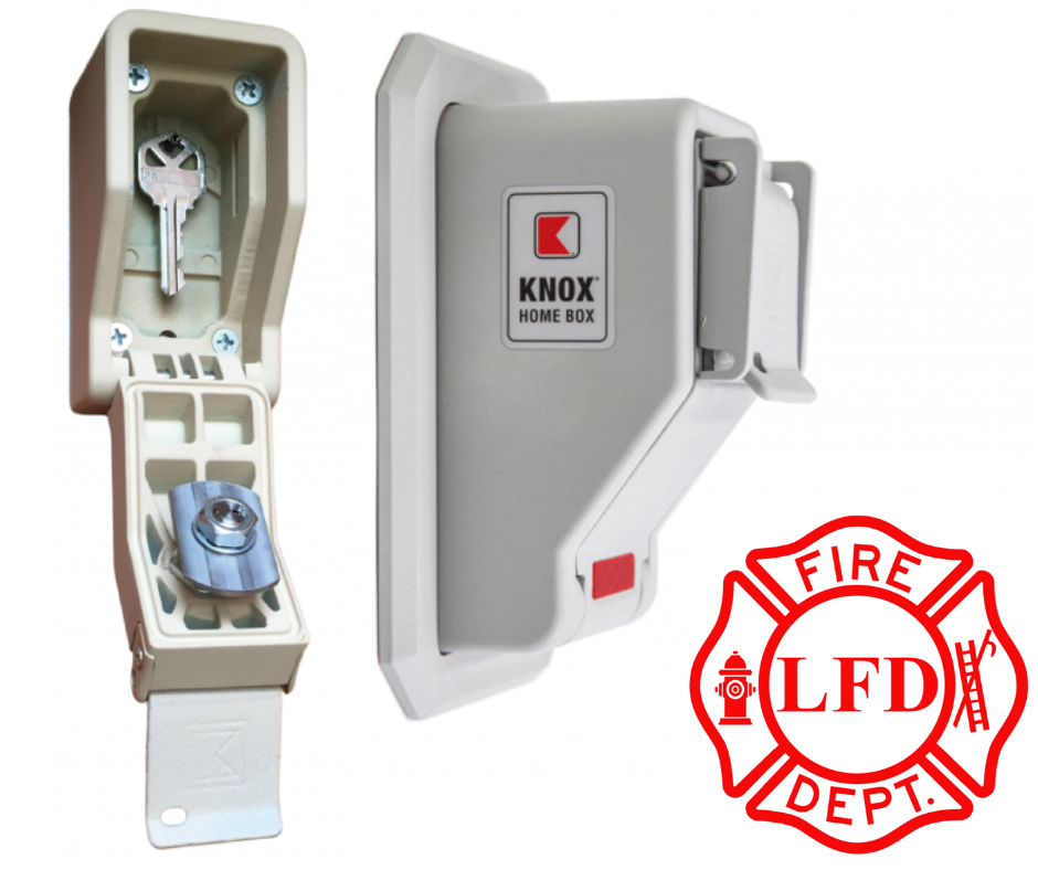 Knox HomeBox being shown mounted to a wall and what the interior of looks like