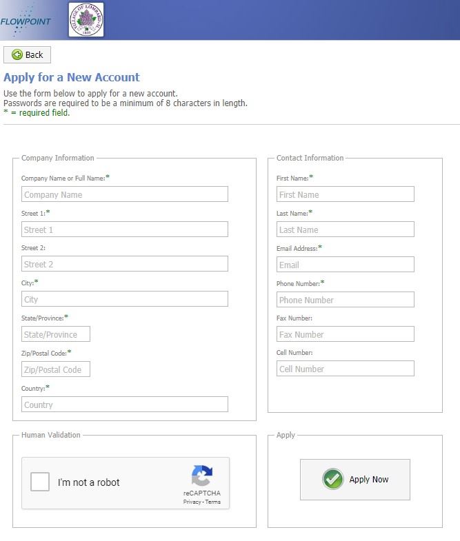 Apply for Account Entry Image