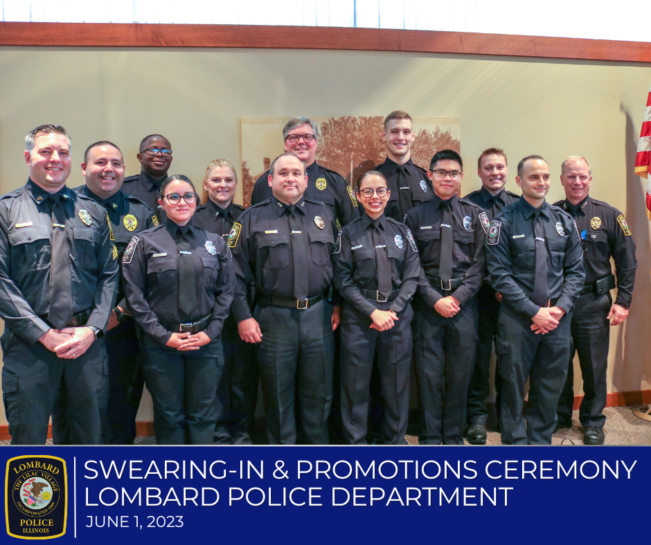 Group picture of all officers sworn in and promoted